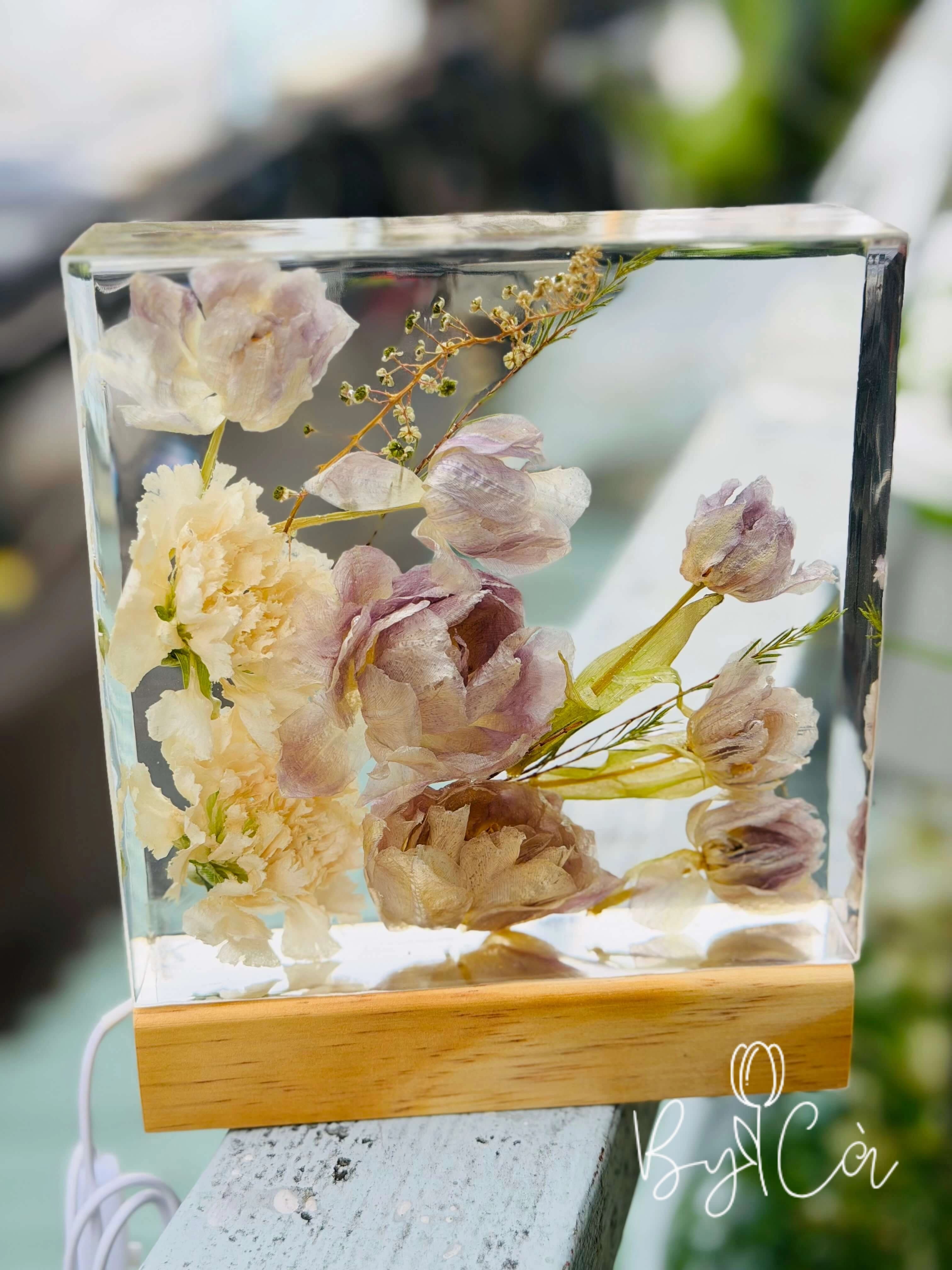 Đèn hoa khối vuông nhỏ 15x15 cm