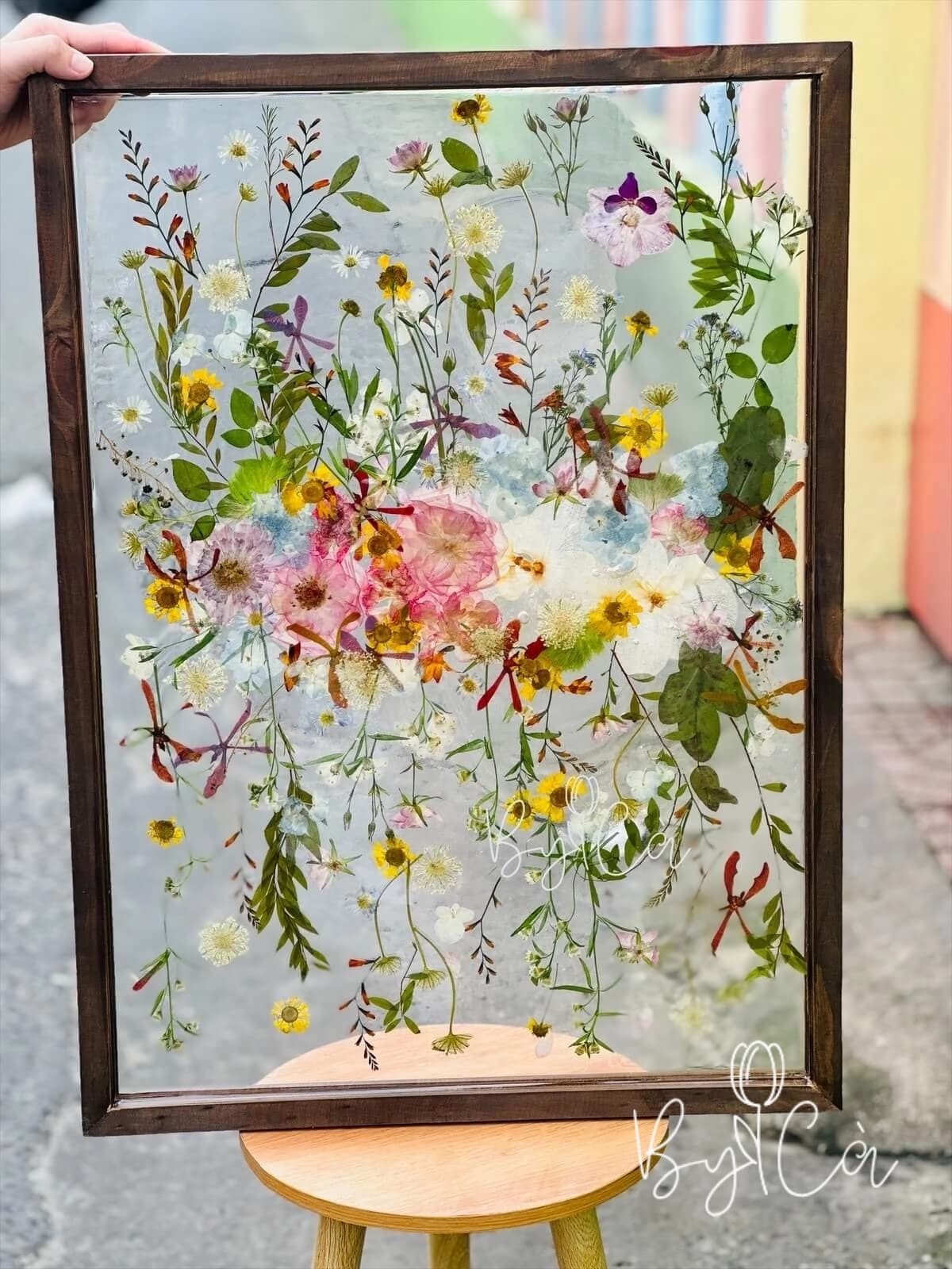 Tranh hoa Resin 2D khổ lớn 50x70cm